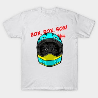 funny cat driver – Box, box, box! (Nando) T-Shirt